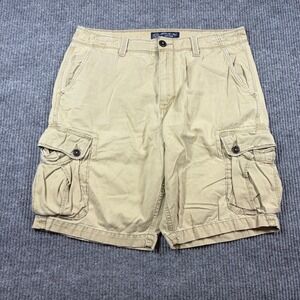American Eagle Outfitters Shorts Men's 36 Classic Cargo Tan Khaki Cotton